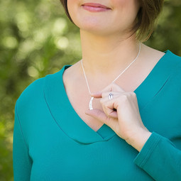 Leaf with Stones Cremation Jewelry Pendant