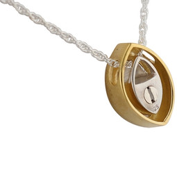 Back View - Modern Teardrop Cremation Jewelry Pendant