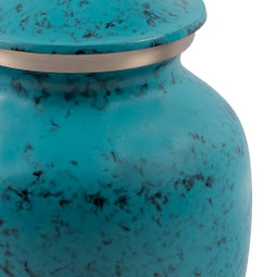 Boulder Blue Cremation Urn - Small - Close Up Shown