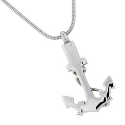 Back View- Anchor Cremation Jewelry Pendant