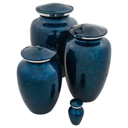 Starry Night Aluminum Urn - Medium - Shown with Matching Collection - All Sold Separately