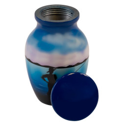 Fishing Keepsake Urn - Shown with Lid Off