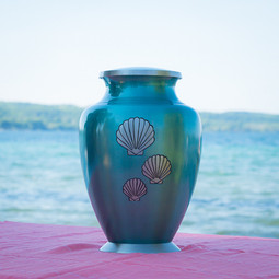 Shells Of The Sea Brass Urn