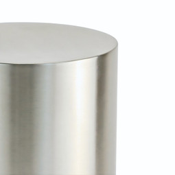 Stainless Steel Silver Cylinder Urn - Close Up