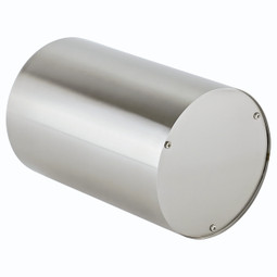 Stainless Steel Silver Cylinder Urn - Bottom Opening Shown