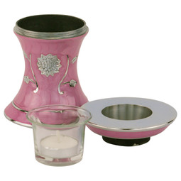 Grace Dark Pink Tealight Urn - Openings Shown