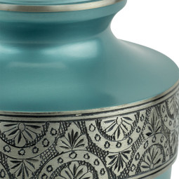 Regent Azure Brass Urn - Close Up Detail Shown