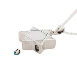 Star of David Cremation Jewelry - Opening Shown