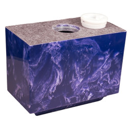Cobalt Niche Cultured Marble Urn - Bottom Opening Shown