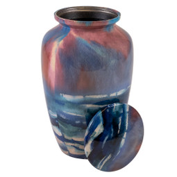 Waves Cremation Urn - Shown with Lid Off