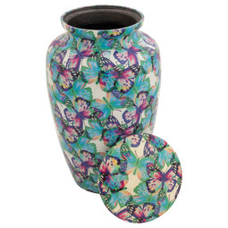 Butterfly Kaleidoscope Urn - Shown with Lid Off