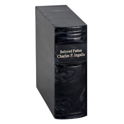 Onyx Cultured Marble Book Urn Engraving Option - Text with White Fill Color Onyx Cultured Marble Book Urn Engraving Option - Text with White Fill Color