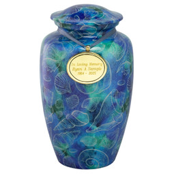 Seashell Whisper Aluminum Urn - Shown with Pendant Option