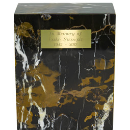 Tower King Gold Marble Urn with Optional Engraved Plate