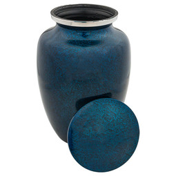 Starry Night Aluminum Urn - Extra Large - Shown with Lid Off