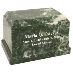 Emerald Olympus Cultured Marble Urn - Shown with Optional Direct Engraving