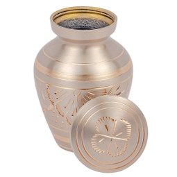 Platinum Elite Brass Keepsake Urn - Shown with Lid Off