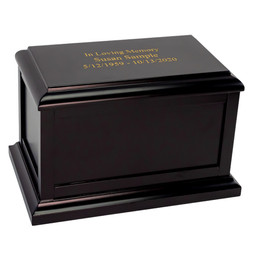 Fairland Wood Urn Black Finish with optional engraving