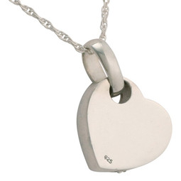 Sideways Heart Cremation Jewelry Back