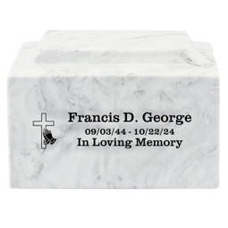 Carrera Classic Cultured Marble Urn - Engraving Option Shown Carrera Classic Cultured Marble Urn - Engraving Option Shown