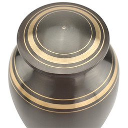 Lid Detail - Dignity Gray Extra Small Brass Urn