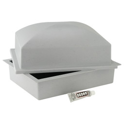 Crowne Urn Vault Single - Gray Lid Open with Sealant
