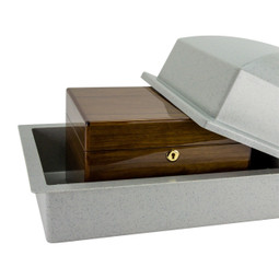 Crowne Urn Vault Single - Gray with Adult Size Cremation Urn - Urn Not Included