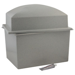 Crowne Urn Vault Double - Gray - Shown with Adhesive