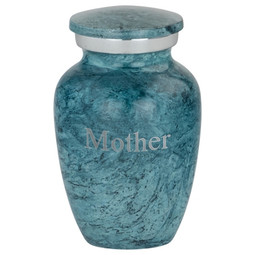 Aqua Harbor Keepsake Urn with Sample Engraving