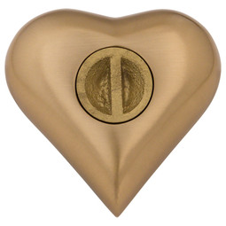 Brushed Gold Heart Keepsake Urn - Back Opening Shown