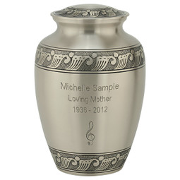 Feather Band Extra Large Urn - Extra Large - Shown with Engraving Sample