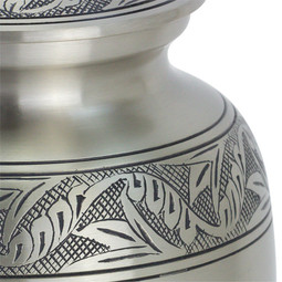 Classic Laurel Pewter Urn - Close Up Detail Shown