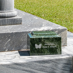 Emerald Classic Cultured Marble Urn - Shown with Optional Direct Engraving - Sold Separately