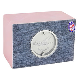 Pink Classic Cultured Marble Urn - Bottom Opening Shown Pink Classic Cultured Marble Urn - Bottom Opening Shown