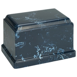 Navy Olympus Cultured Marble Urn Complete View