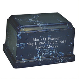 Navy Olympus Cultured Marble Urn with Optional Engraving
