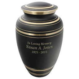 Classic Onyx Brass Urn - Shown with Optional Direct Engraving - Sold Separately