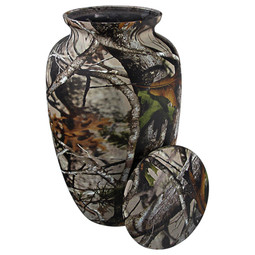 Classic Camouflage Urn - Shown with Lid Off