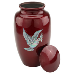 Dove Cremation Urn - Shown with Lid Off