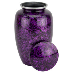 Purple Mist Cremation Urn - Shown with Lid Off