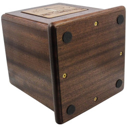 Lighthouse Scene Wood Cremation Urn - View of Bottom / Base