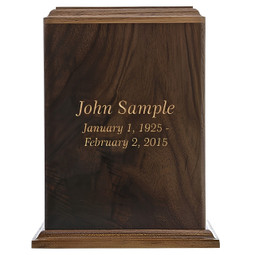 Soaring Eagle Inlay Wood Cremation Urn with Engraving Sample
