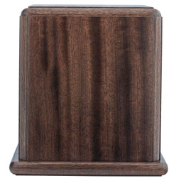 In the Woods Scene Wood Cremation Urn - Back View Shown
