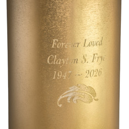 Gold Cylinder Sheet Bronze Urn With Optional Engraving