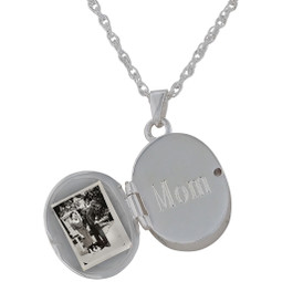 Cross Mother of Pearl Cremation Jewelry Locket - Engraving Sample