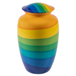 Rainbow Wave Aluminum Urn - Back View