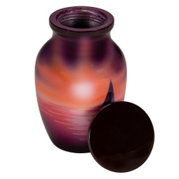 Sunset Sail Keepsake Urn with Lid Off