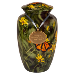 Monarch Butterfly Urn with Optional Engraved Urn Pendant