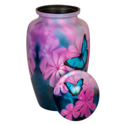 Butterfly Dreams Urn with Lid Off