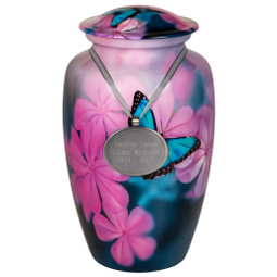 Butterfly Dreams Urn with Optional Engraved Urn Pendant